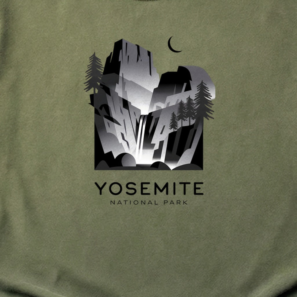 Yosemite National Park Noir Cotton T-Shirt