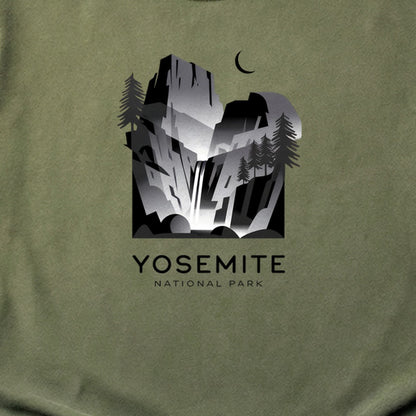 Yosemite National Park Noir Cotton T-Shirt