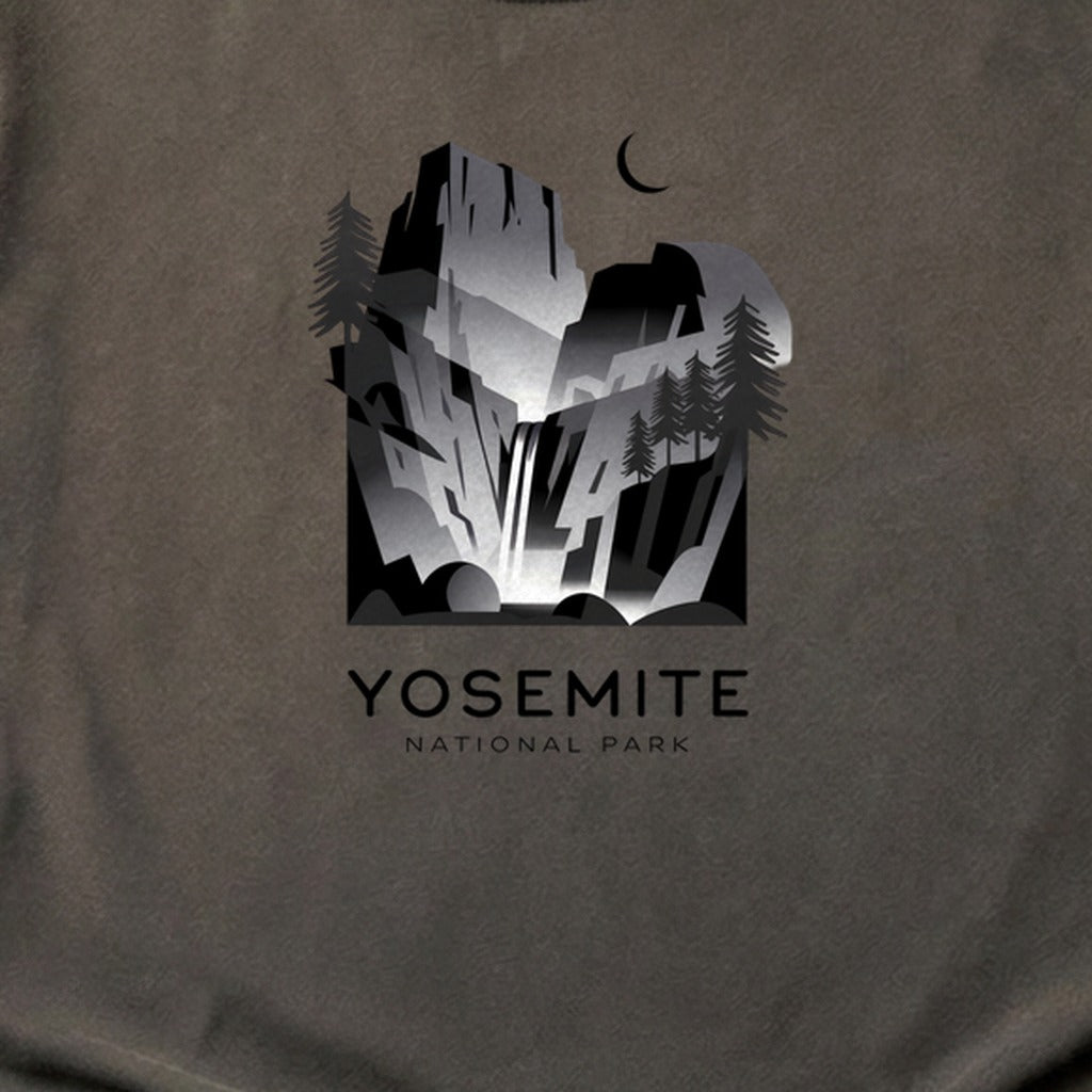 Yosemite National Park Noir Cotton T-Shirt