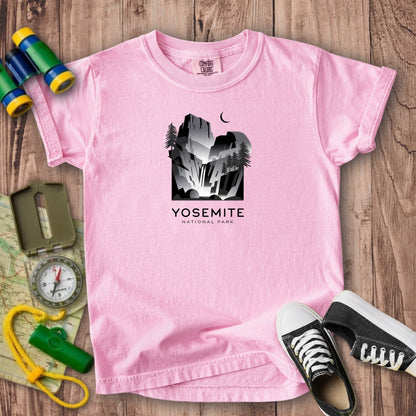 Yosemite National Park Noir Kids Cotton T-Shirt