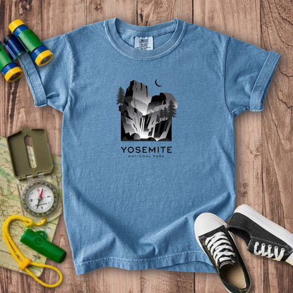 Yosemite National Park Noir Kids Cotton T-Shirt