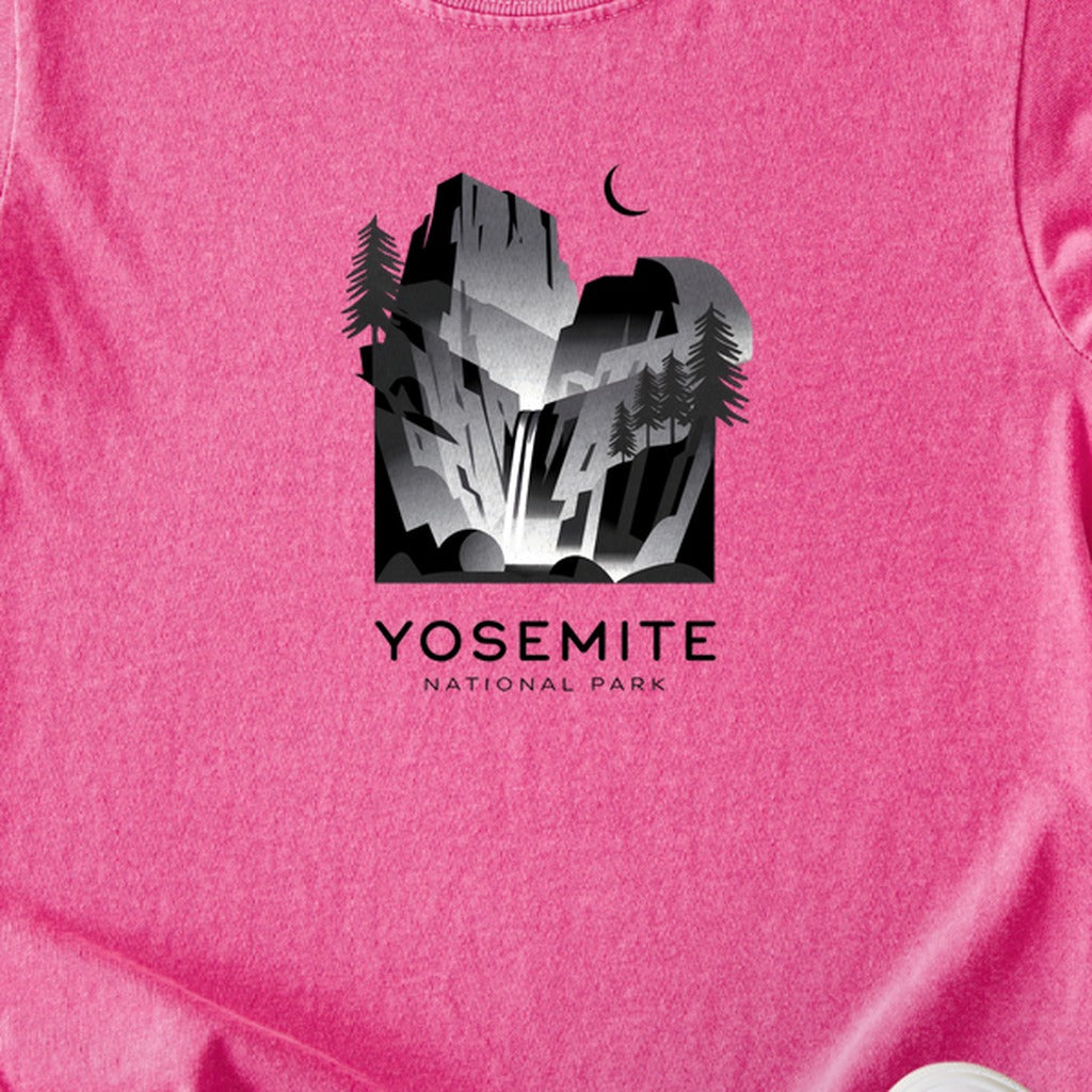 Yosemite National Park Noir Kids Cotton T-Shirt