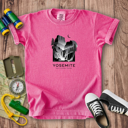 Yosemite National Park Noir Kids Cotton T-Shirt