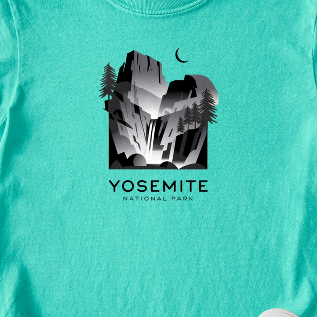 Yosemite National Park Noir Kids Cotton T-Shirt