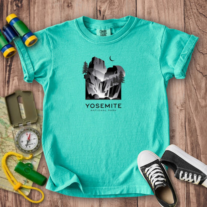 Yosemite National Park Noir Kids Cotton T-Shirt