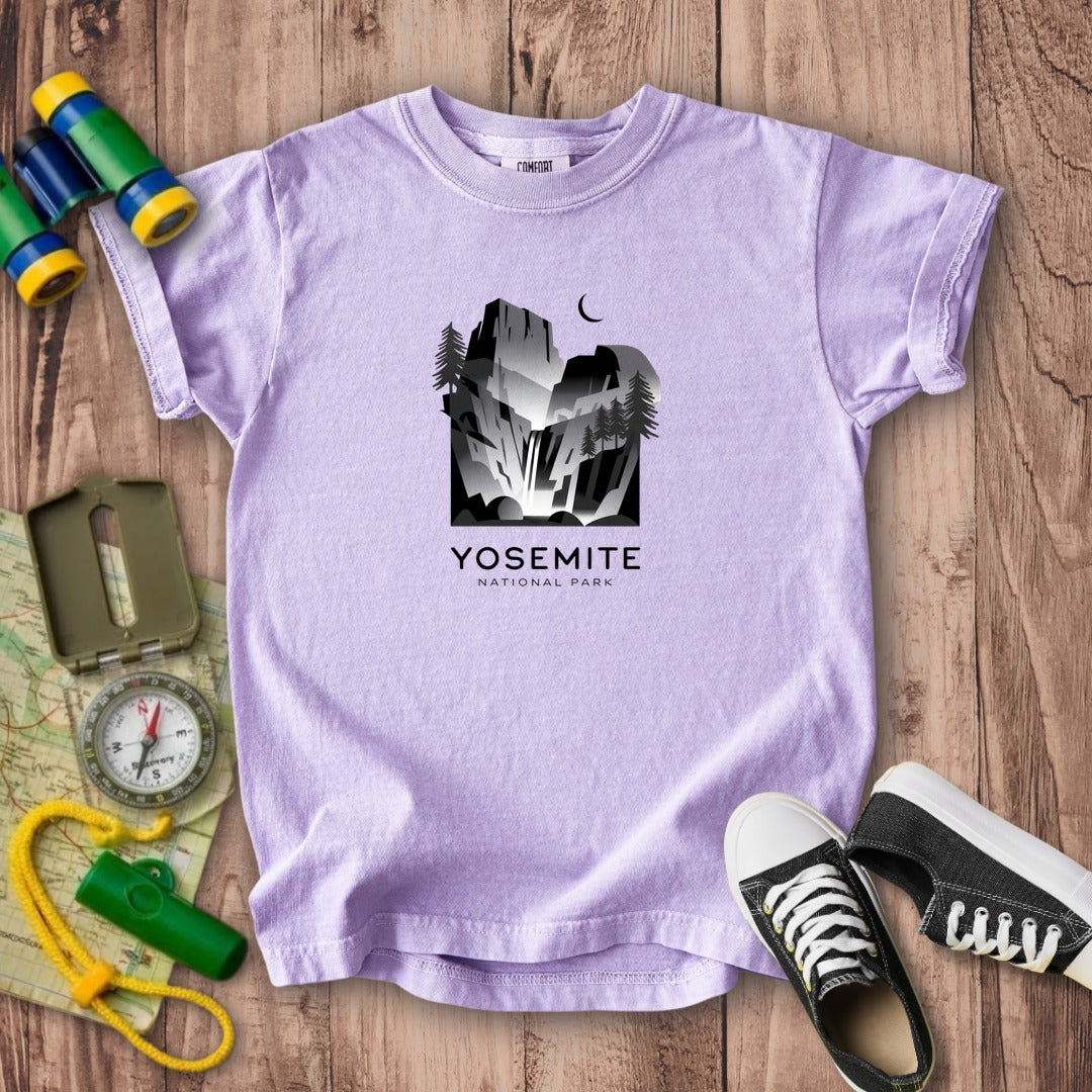 Yosemite National Park Noir Kids Cotton T-Shirt