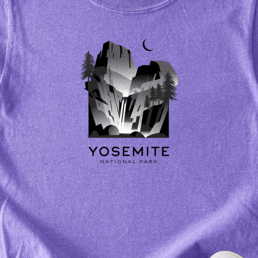 Yosemite National Park Noir Kids Cotton T-Shirt