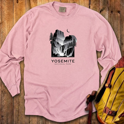 Yosemite National Park Noir Cotton Long Sleeve