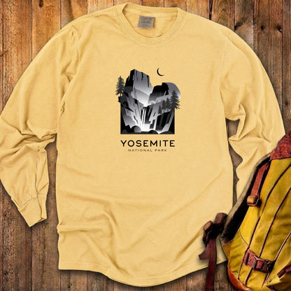 Yosemite National Park Noir Cotton Long Sleeve