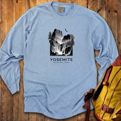 Yosemite National Park Noir Cotton Long Sleeve