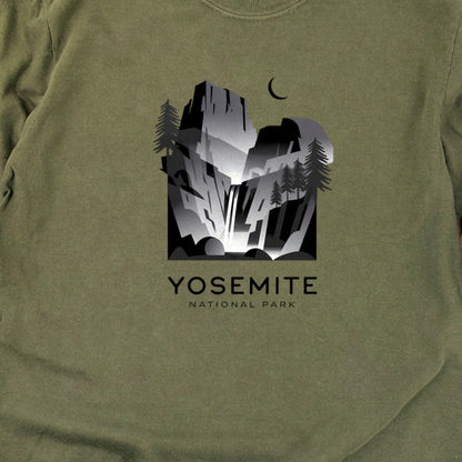 Yosemite National Park Noir Cotton Long Sleeve