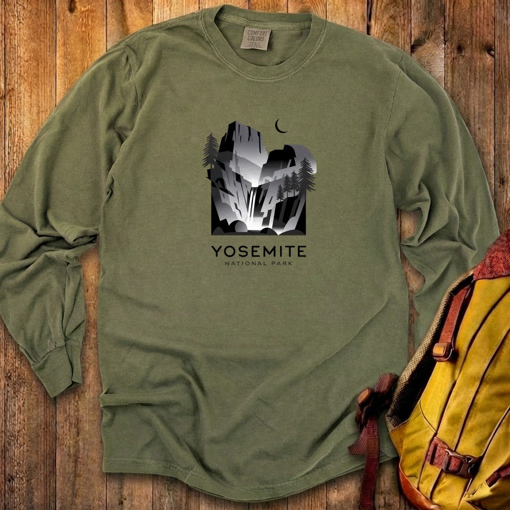 Yosemite National Park Noir Cotton Long Sleeve