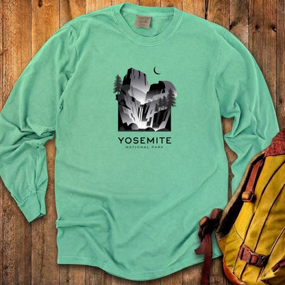 Yosemite National Park Noir Cotton Long Sleeve