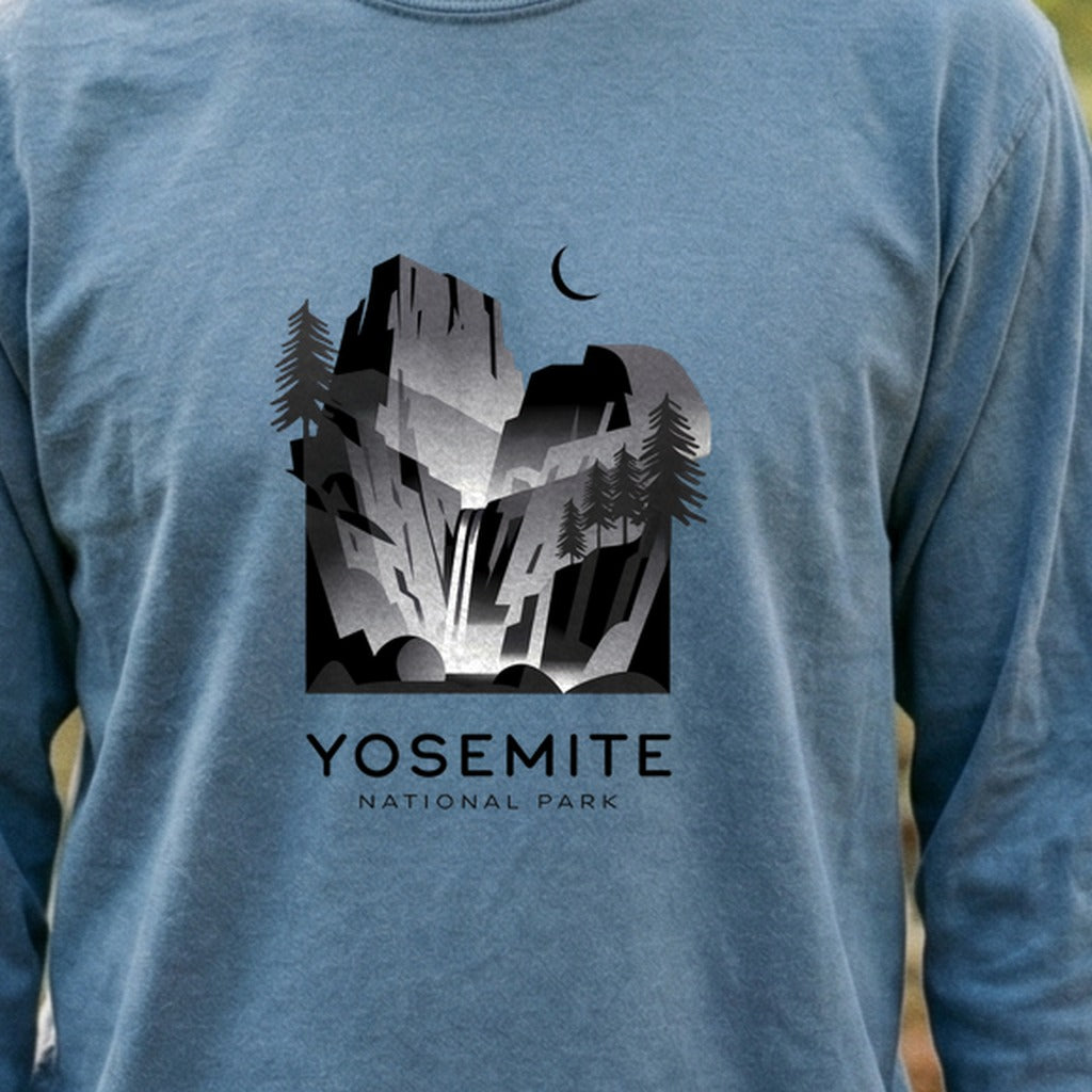 Yosemite National Park Noir Cotton Long Sleeve