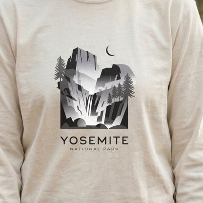 Yosemite National Park Noir Cotton Long Sleeve
