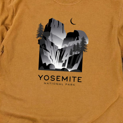 Yosemite National Park Noir Cotton Long Sleeve