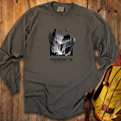 Yosemite National Park Noir Cotton Long Sleeve