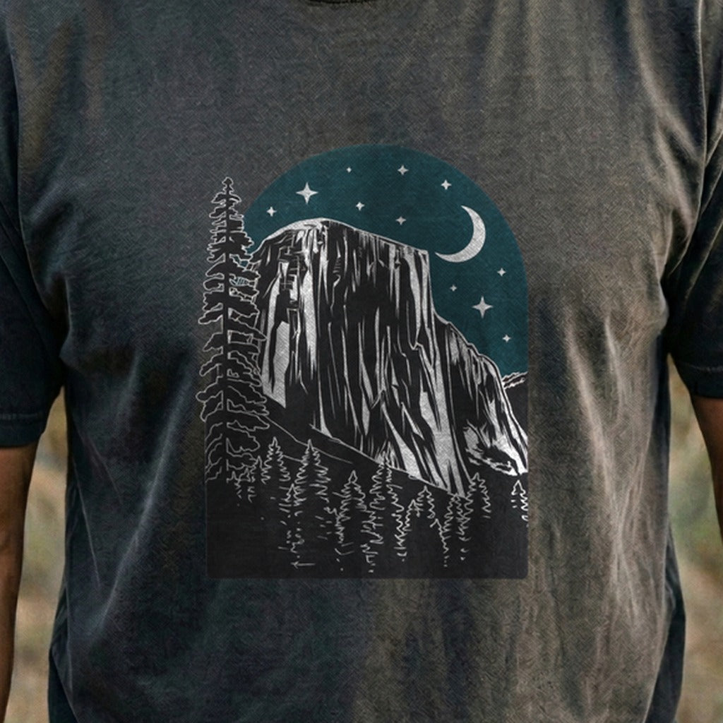 Yosemite at Night Cotton T-Shirt