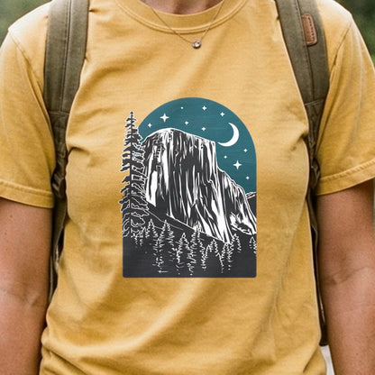 Yosemite at Night Cotton T-Shirt