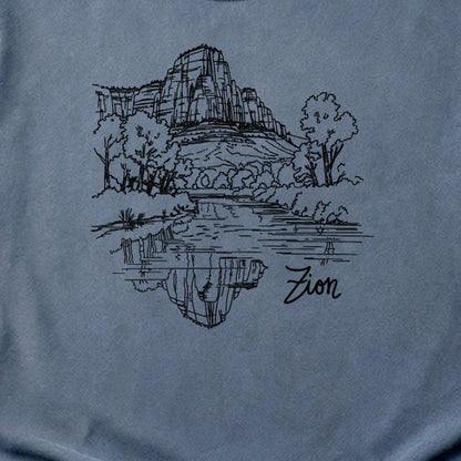Zion Line Drawing Cotton T-Shirt