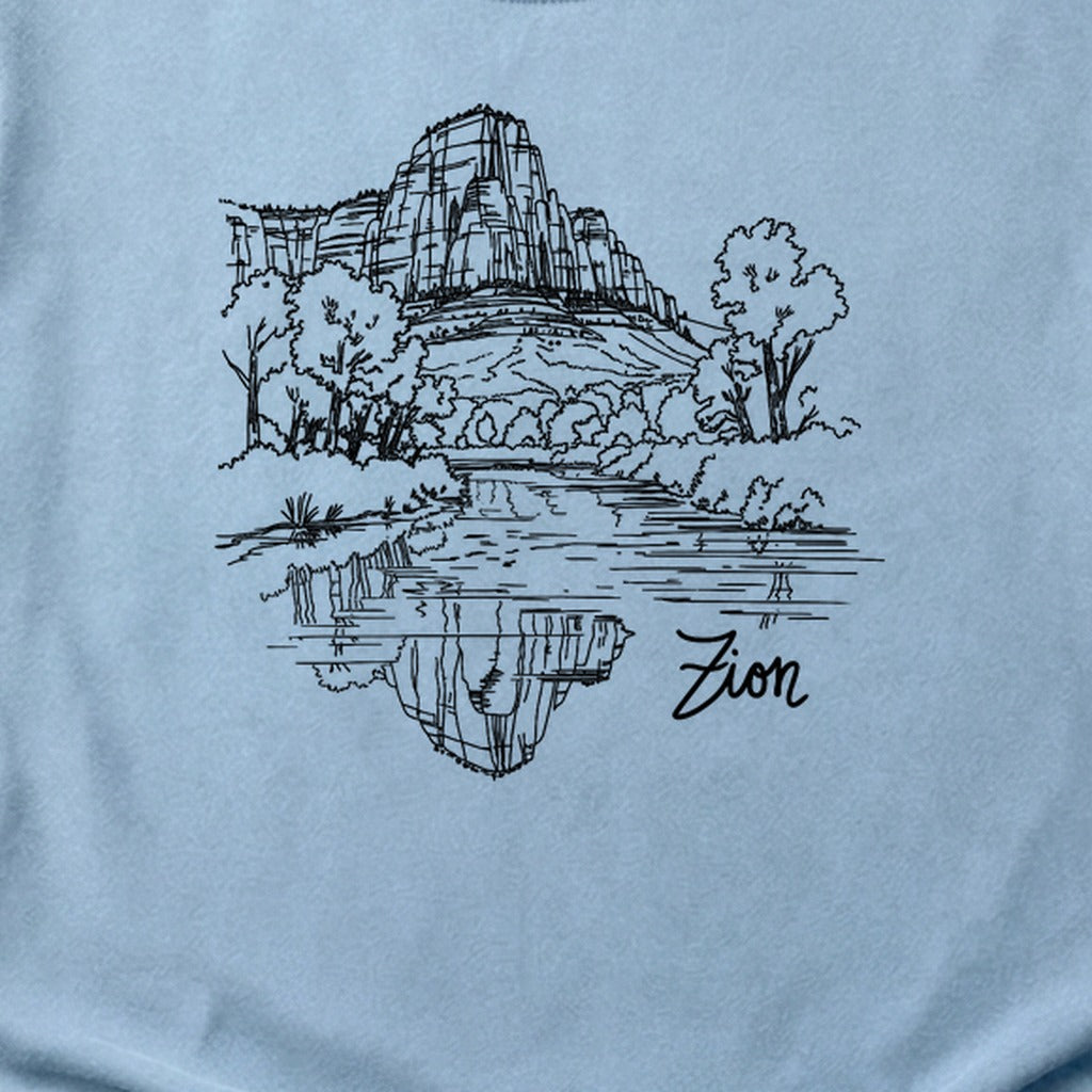 Zion Line Drawing Cotton T-Shirt
