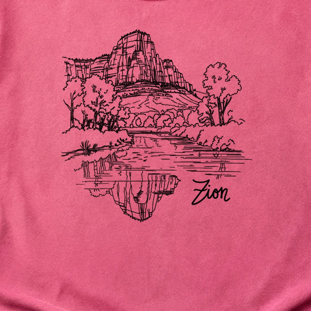 Zion Line Drawing Cotton T-Shirt