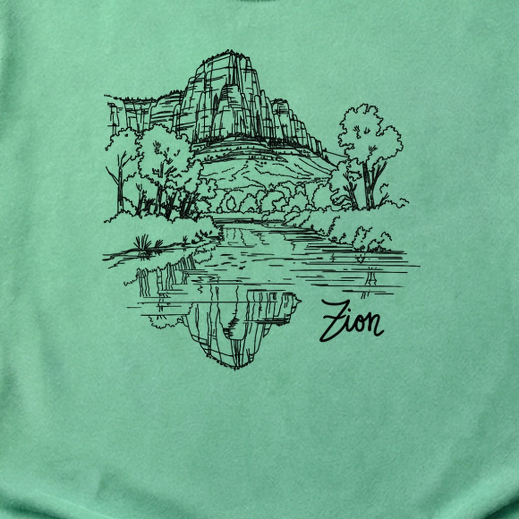 Zion Line Drawing Cotton T-Shirt