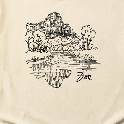 Zion Line Drawing Cotton T-Shirt