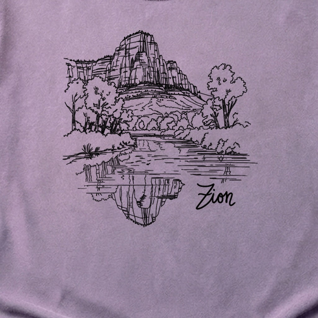 Zion Line Drawing Cotton T-Shirt