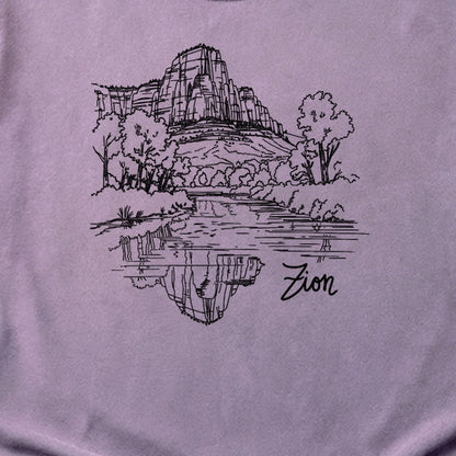 Zion Line Drawing Cotton T-Shirt