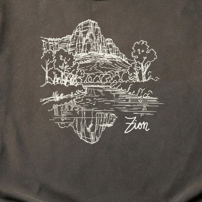 Zion Line Drawing Cotton T-Shirt