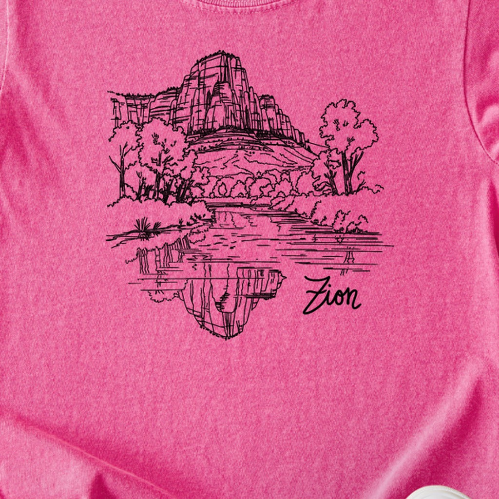 Zion Line Drawing Kids Cotton T-Shirt