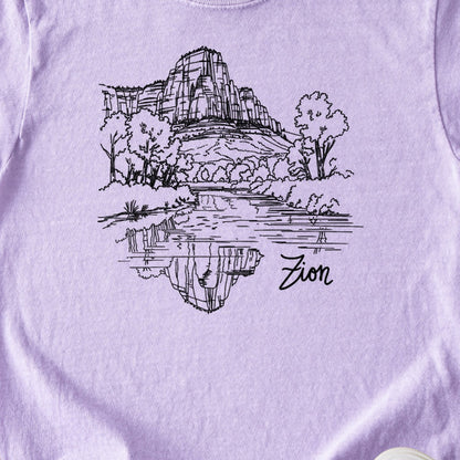 Zion Line Drawing Kids Cotton T-Shirt