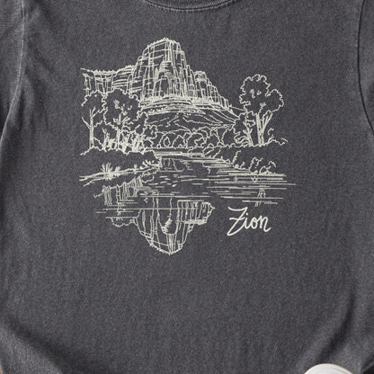 Zion Line Drawing Kids Cotton T-Shirt