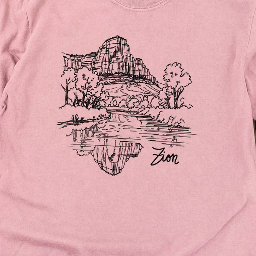 Zion Line Drawing Cotton Long Sleeve