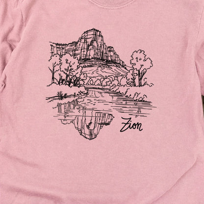 Zion Line Drawing Cotton Long Sleeve