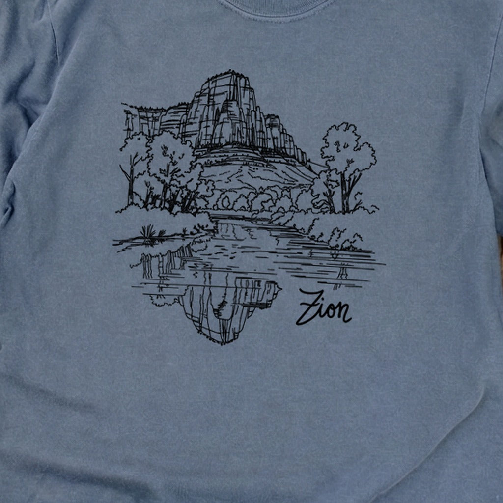 Zion Line Drawing Cotton Long Sleeve