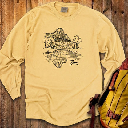 Zion Line Drawing Cotton Long Sleeve
