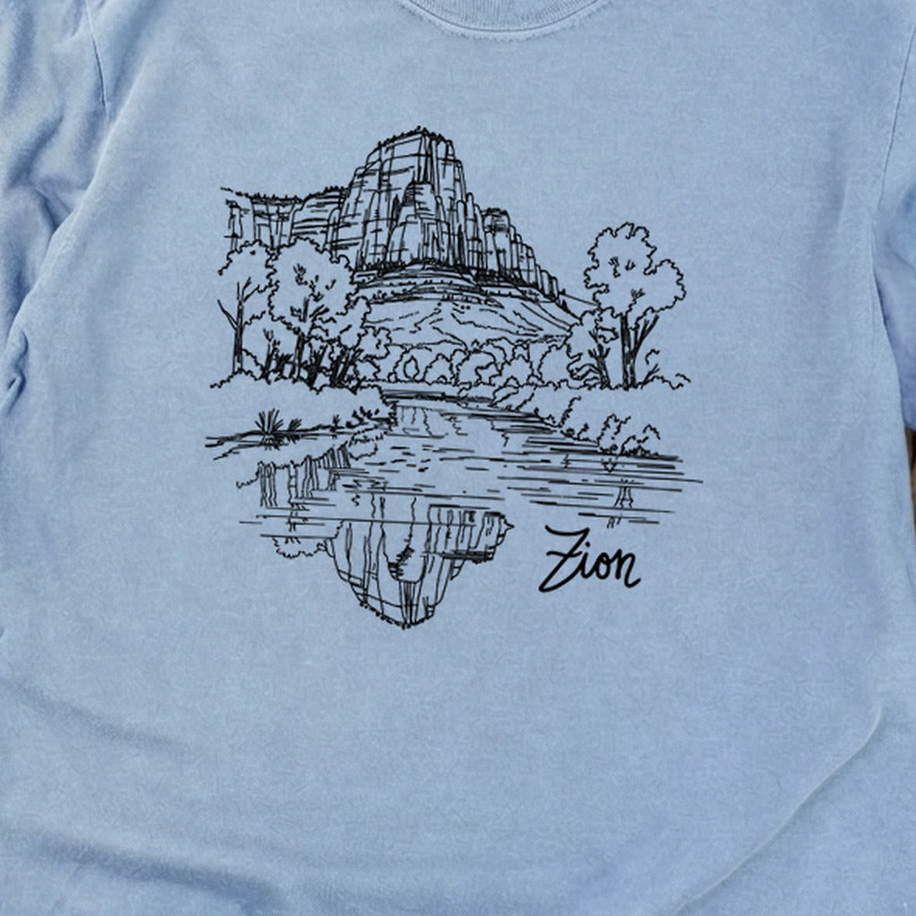 Zion Line Drawing Cotton Long Sleeve