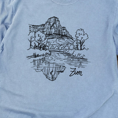 Zion Line Drawing Cotton Long Sleeve