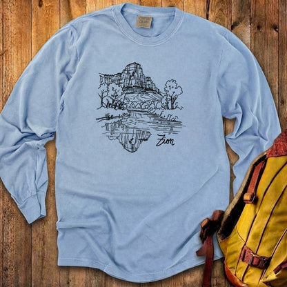 Zion Line Drawing Cotton Long Sleeve