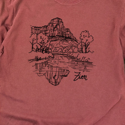 Zion Line Drawing Cotton Long Sleeve