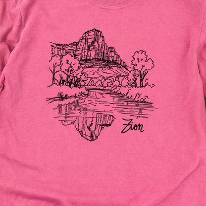 Zion Line Drawing Cotton Long Sleeve