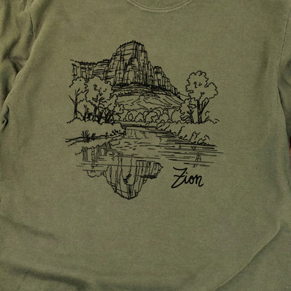 Zion Line Drawing Cotton Long Sleeve