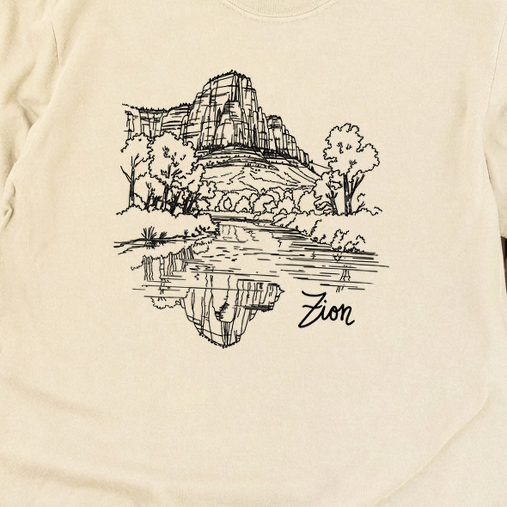 Zion Line Drawing Cotton Long Sleeve