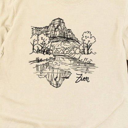 Zion Line Drawing Cotton Long Sleeve