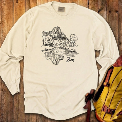 Zion Line Drawing Cotton Long Sleeve