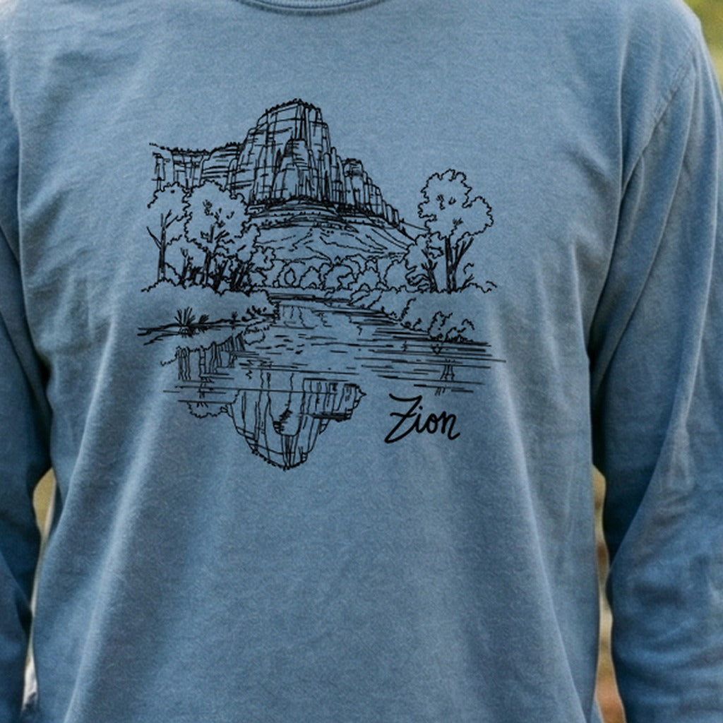 Zion Line Drawing Cotton Long Sleeve