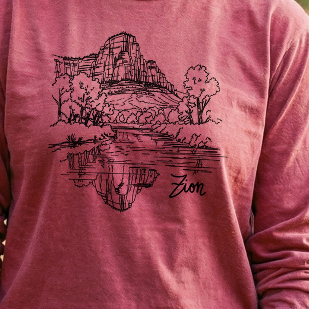Zion Line Drawing Cotton Long Sleeve