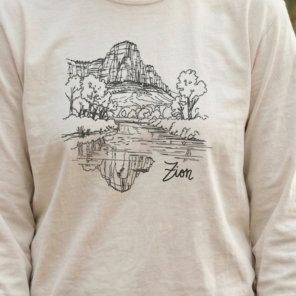 Zion Line Drawing Cotton Long Sleeve